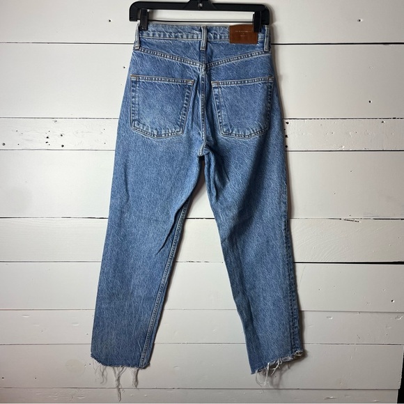 Zara Premium The Slim Straight Jeans in Bave Blue Size 4 - Picture 3 of 6